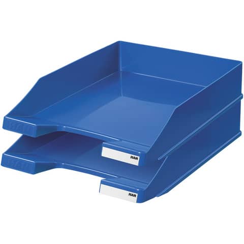 Vaschetta portacorrispondenza accatastabile KLASSIK A4/C4 HAN in polistirolo blu lucido - 1027-X-14